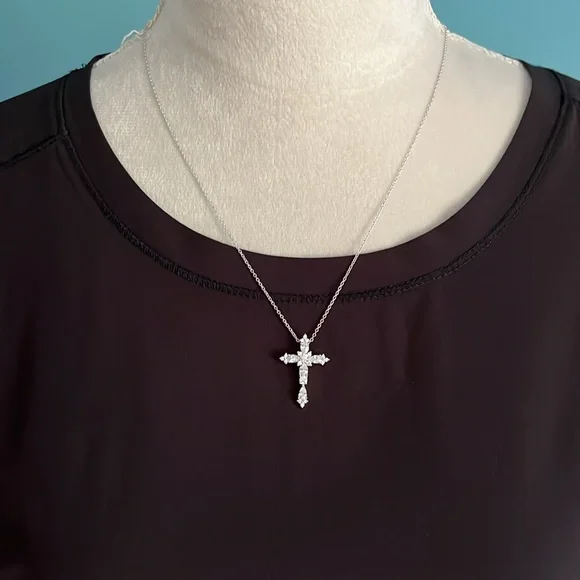 Bella Luce 2.23 CTW Rhodium over Sterling Silver Cross Pendant 18” chain - Picture 4 of 5
